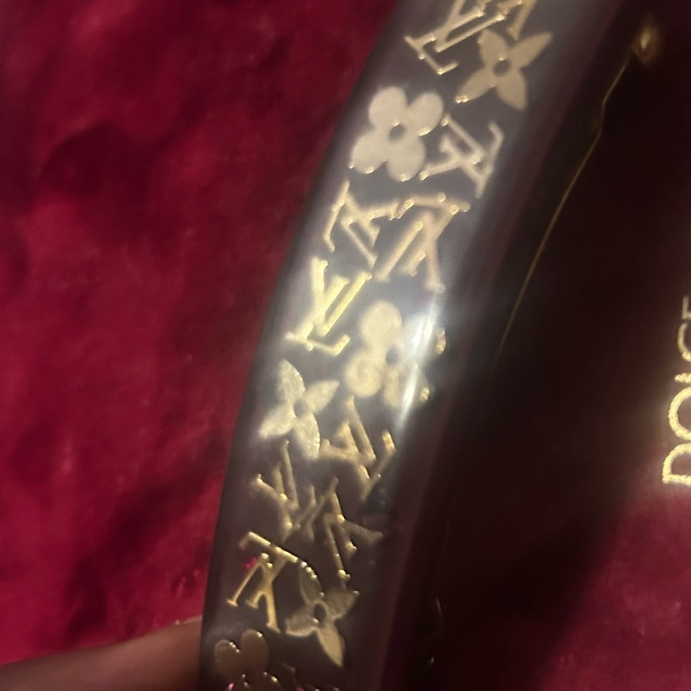 Louis Vuitton Black and Gold Bracelet